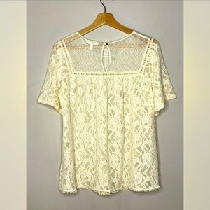 Maurices Cream/White‎  Lace Blouse